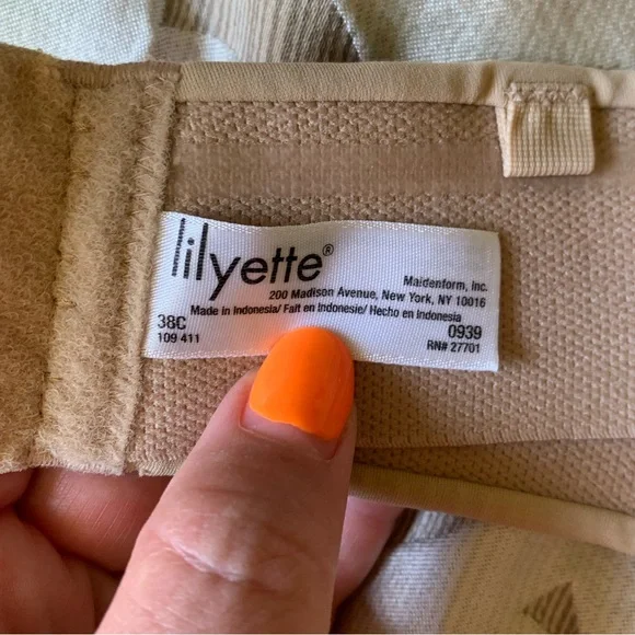 Lilyette Beige Nude Bandeau Strapless underwire Bra 38C - Picture 7 of 9